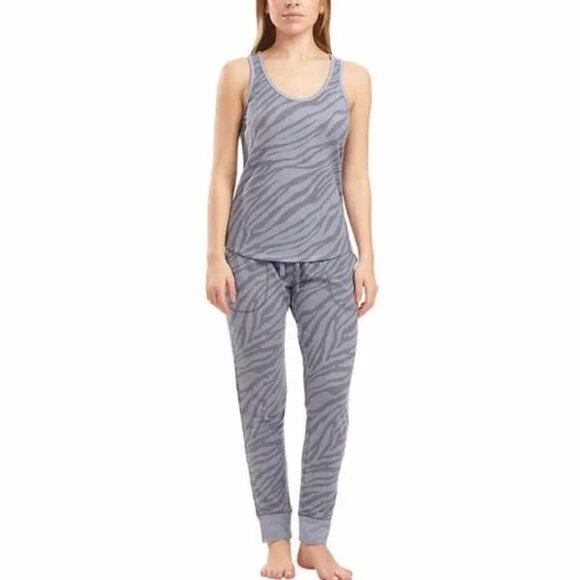 Live Love Lounge Women's 3-Piece Lounge Set Blue Zebra NWT - Picture 4 of 6